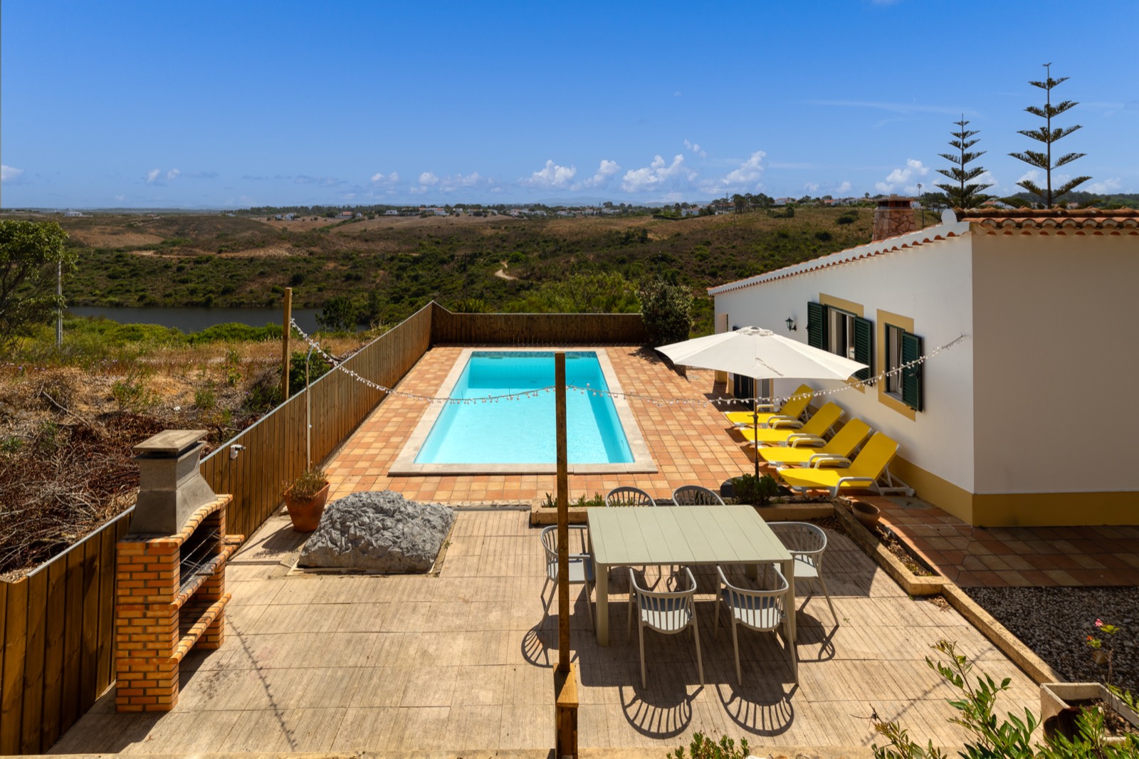 Poolside terrace near the coast